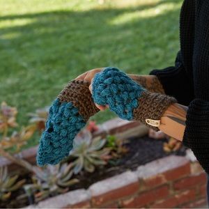 Tawny Teal Handmade Crochet Hand Warmers